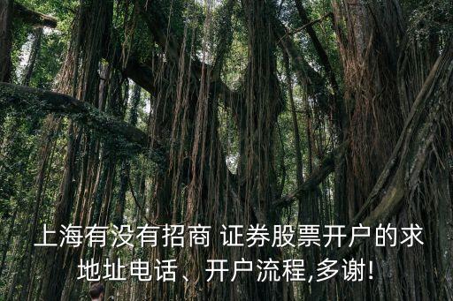  上海有沒有招商 證券股票開戶的求地址電話、開戶流程,多謝!