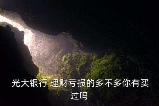  光大銀行 理財虧損的多不多你有買過嗎