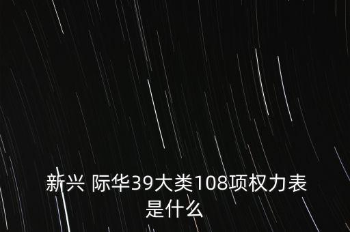  新興 際華39大類108項權力表是什么