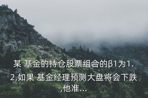 某 基金的持倉股票組合的β1為1.2,如果 基金經(jīng)理預測大盤將會下跌,他準...