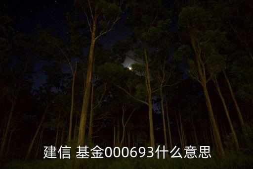  建信 基金000693什么意思
