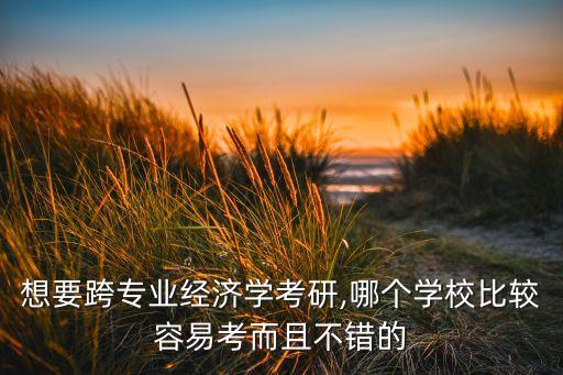 想要跨專業(yè)經(jīng)濟學(xué)考研,哪個學(xué)校比較容易考而且不錯的
