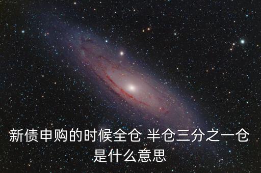 新債申購的時候全倉 半倉三分之一倉是什么意思
