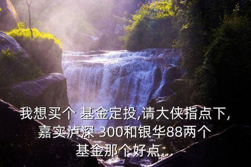 我想買個(gè) 基金定投,請大俠指點(diǎn)下, 嘉實(shí)瀘深 300和銀華88兩個(gè) 基金那個(gè)好點(diǎn)...