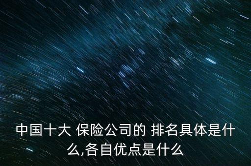 中國十大 保險(xiǎn)公司的 排名具體是什么,各自優(yōu)點(diǎn)是什么
