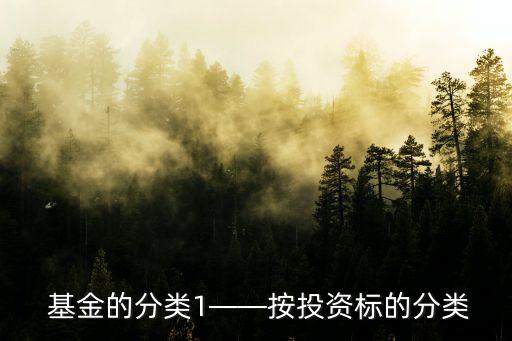  基金的分類1——按投資標(biāo)的分類