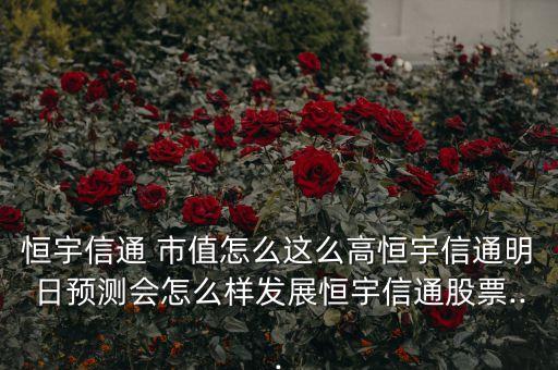 恒宇信通 市值怎么這么高恒宇信通明日預(yù)測會怎么樣發(fā)展恒宇信通股票...