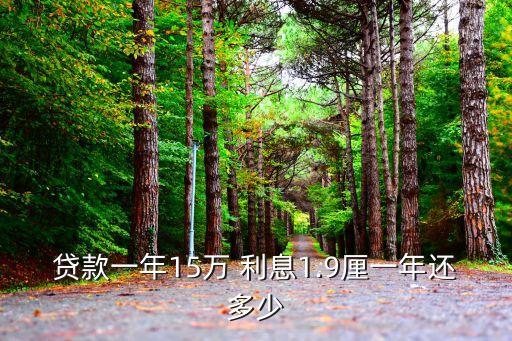貸款一年15萬(wàn) 利息1.9厘一年還多少