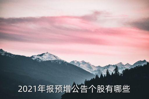 2021年報預(yù)增公告?zhèn)€股有哪些