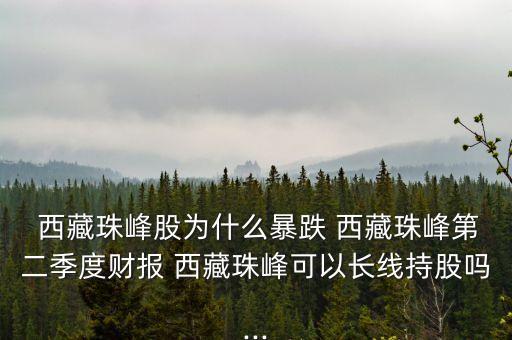  西藏珠峰股為什么暴跌 西藏珠峰第二季度財(cái)報(bào) 西藏珠峰可以長(zhǎng)線持股嗎...