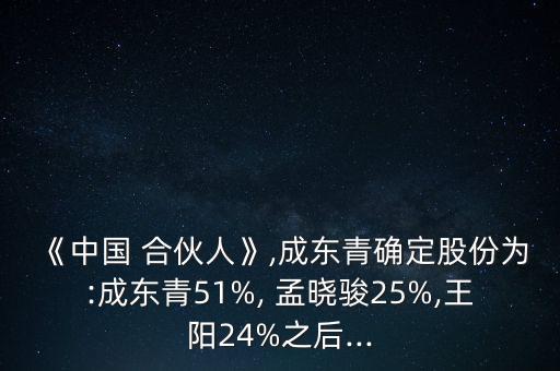 中國合伙人華爾街孟曉駿