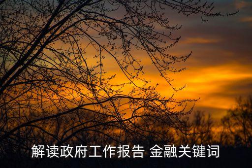 解讀政府工作報告 金融關(guān)鍵詞