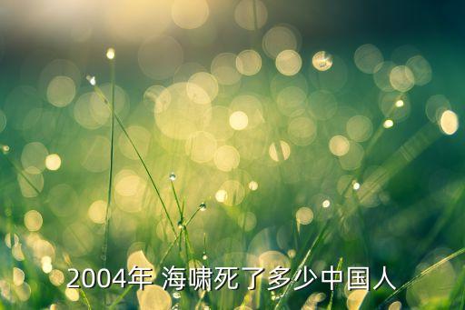 2004年 海嘯死了多少中國人