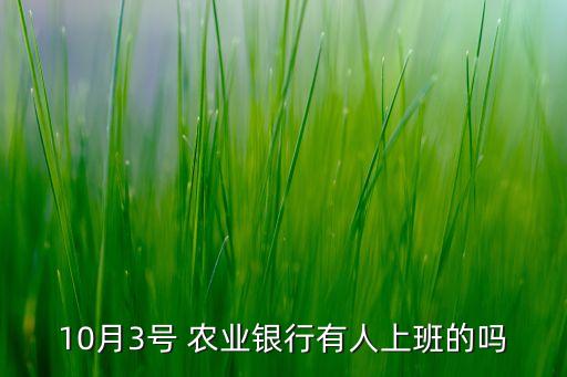 10月3號(hào) 農(nóng)業(yè)銀行有人上班的嗎