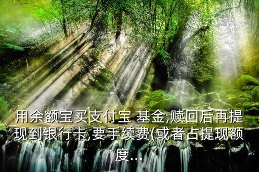 用余額寶買支付寶 基金,贖回后再提現(xiàn)到銀行卡,要手續(xù)費(或者占提現(xiàn)額度...