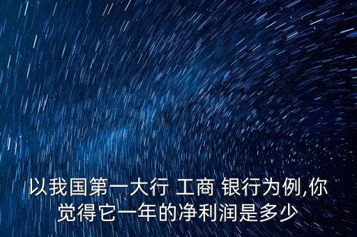 以我國第一大行 工商 銀行為例,你覺得它一年的凈利潤是多少