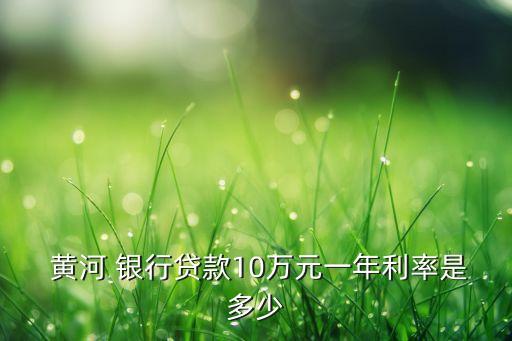  黃河 銀行貸款10萬元一年利率是多少