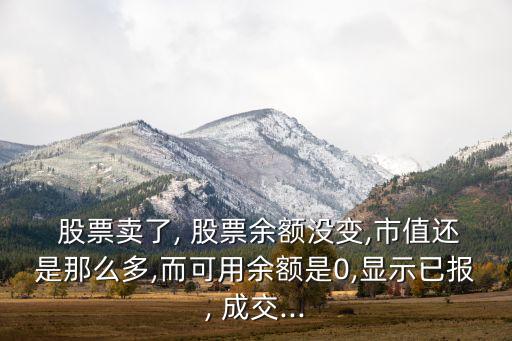  股票賣(mài)了, 股票余額沒(méi)變,市值還是那么多,而可用余額是0,顯示已報(bào), 成交...