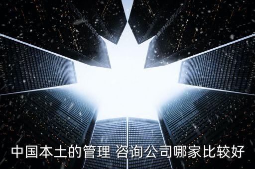 中國(guó)本土的管理 咨詢(xún)公司哪家比較好