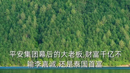  平安集團(tuán)幕后的大老板,財(cái)富千億不輸李嘉誠,還是泰國首富