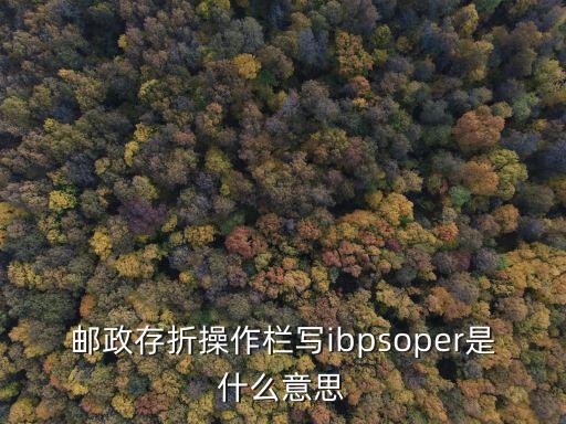 郵政存折操作欄寫ibpsoper是什么意思