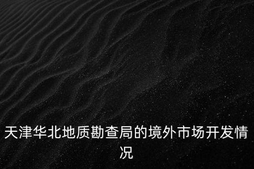 天津華北地質(zhì)勘查局的境外市場開發(fā)情況