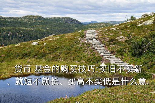  貨幣 基金的購買技巧:買舊不買新、就短不就長、買高不買低是什么意...