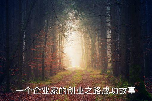 一個(gè)企業(yè)家的創(chuàng)業(yè)之路成功故事