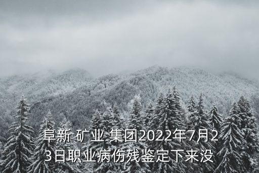  阜新 礦業(yè) 集團(tuán)2022年7月23日職業(yè)病傷殘鑒定下來(lái)沒(méi)