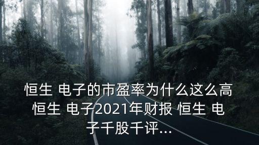  恒生 電子的市盈率為什么這么高 恒生 電子2021年財報 恒生 電子千股千評...