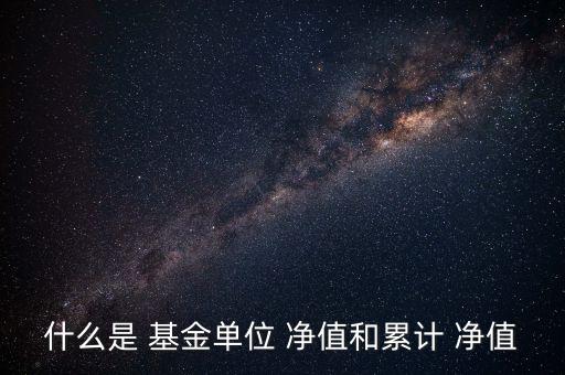 什么是 基金單位 凈值和累計(jì) 凈值