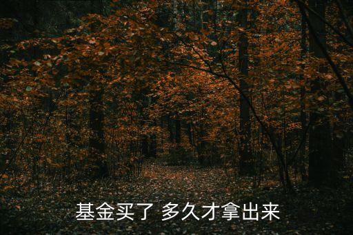 基金買了 多久才拿出來