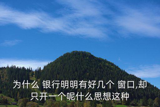 為什么 銀行明明有好幾個 窗口,卻只開一個呢什么思想這種