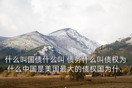 什么叫國債什么叫 債務(wù)什么叫債權(quán)為什么中國是美國最大的債權(quán)國為什...
