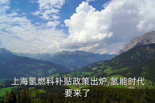  上海氫燃料補貼政策出爐,氫能時代要來了