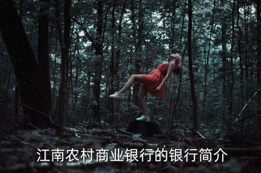  江南農(nóng)村商業(yè)銀行的銀行簡介