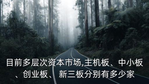 目前多層次資本市場,主機(jī)板、中小板、創(chuàng)業(yè)板、 新三板分別有多少家