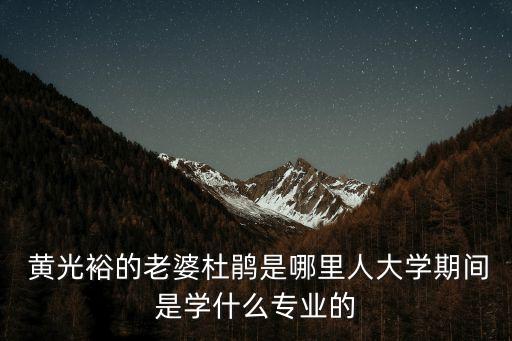  黃光裕的老婆杜鵑是哪里人大學(xué)期間是學(xué)什么專(zhuān)業(yè)的