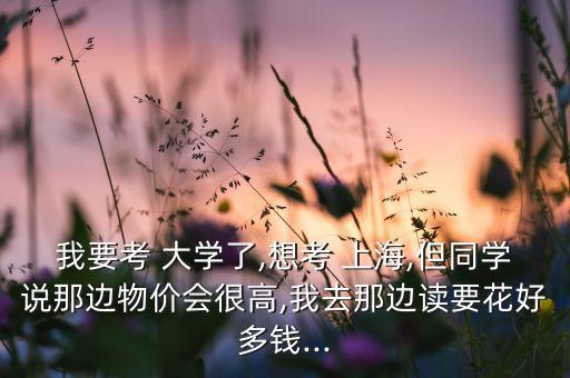 我要考 大學(xué)了,想考 上海,但同學(xué)說那邊物價會很高,我去那邊讀要花好多錢...