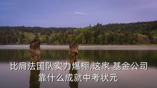 比肩法國隊實力爆棚,這家 基金公司靠什么成就中考狀元