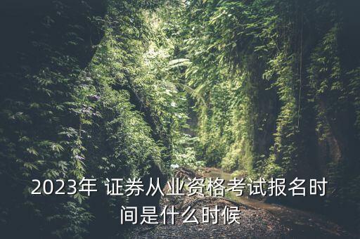 2023年 證券從業(yè)資格考試報(bào)名時(shí)間是什么時(shí)候