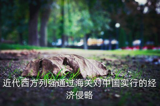 近代西方列強通過海關對中國實行的經濟侵略