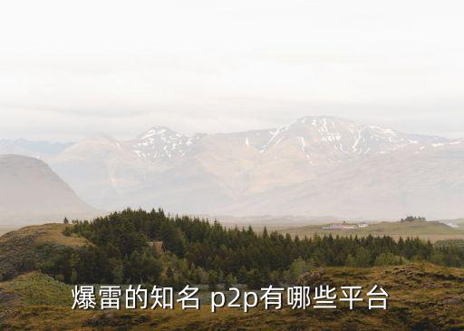 爆雷的知名 p2p有哪些平臺