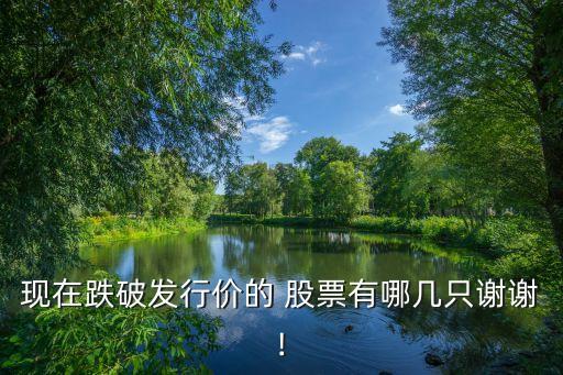 現(xiàn)在跌破發(fā)行價的 股票有哪幾只謝謝!