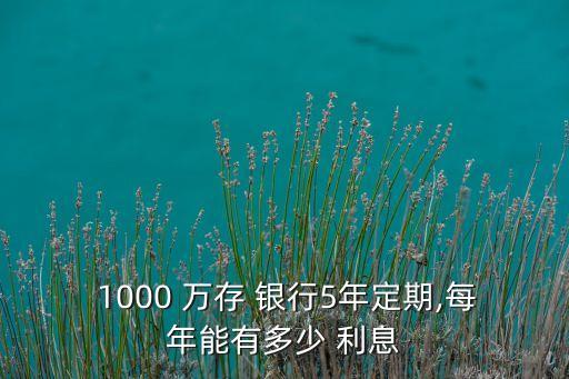  1000 萬(wàn)存 銀行5年定期,每年能有多少 利息