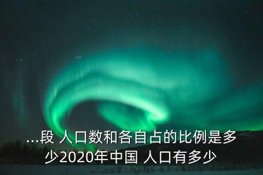 ...段 人口數和各自占的比例是多少2020年中國 人口有多少