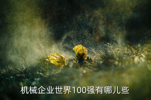 機械企業(yè)世界100強有哪兒些