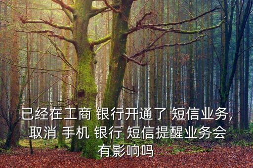 已經(jīng)在工商 銀行開通了 短信業(yè)務(wù), 取消 手機(jī) 銀行 短信提醒業(yè)務(wù)會(huì)有影響嗎