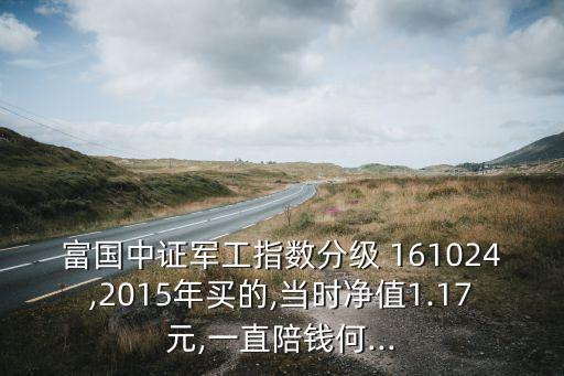 富國中證軍工指數(shù)分級 161024,2015年買的,當(dāng)時凈值1.17元,一直陪錢何...