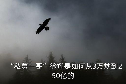 “私募一哥”徐翔是如何從3萬(wàn)炒到250億的